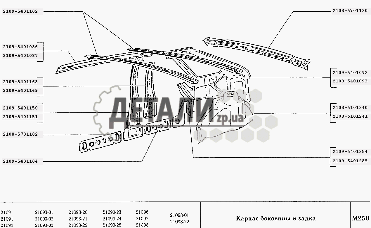 Боковина ваз 2109